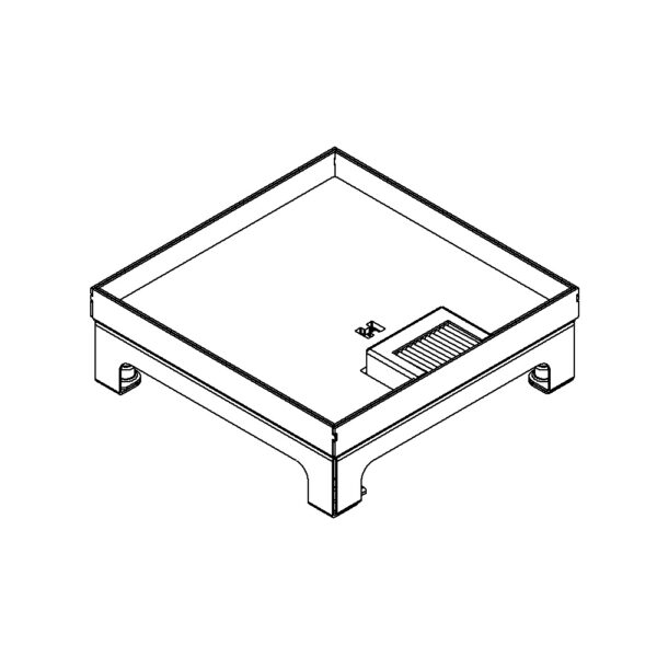 Produktbild UBD 217 162  -  Schwerlast-Unterflur-Bodendose UBD 210 small inkl. Deckel mit Kante, geschlossen, 16mm Vertiefung und 1 Bürsten.
